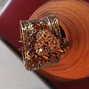 Gold and Brown Beaded Bracelet